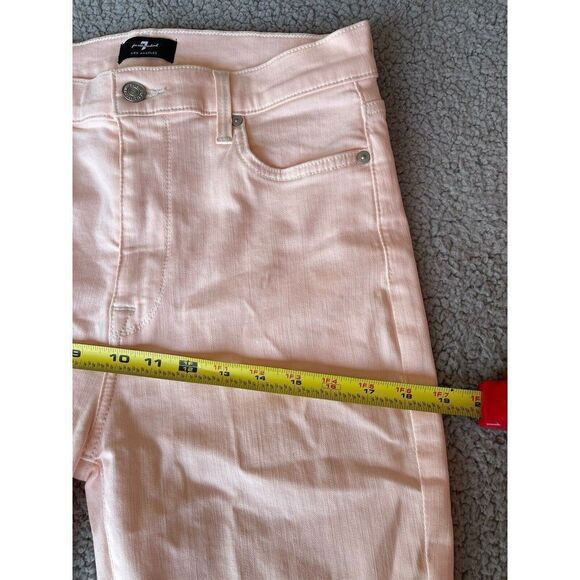 7 For All Mankind the high waist ankle skinny jeans in pink size 30  NWOT - Picture 9 of 11